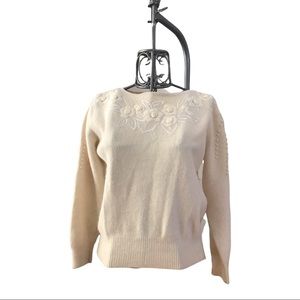 Braemar Vintage lambs wool angora rabbit hair cream sweater